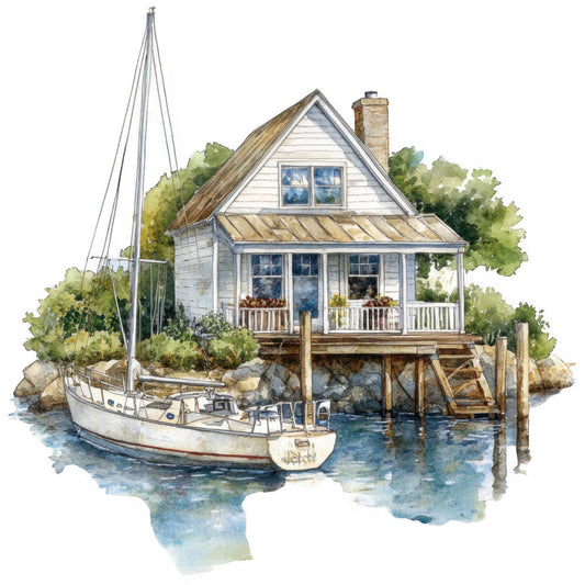 Watercolor Sailing Fabric Panel 3