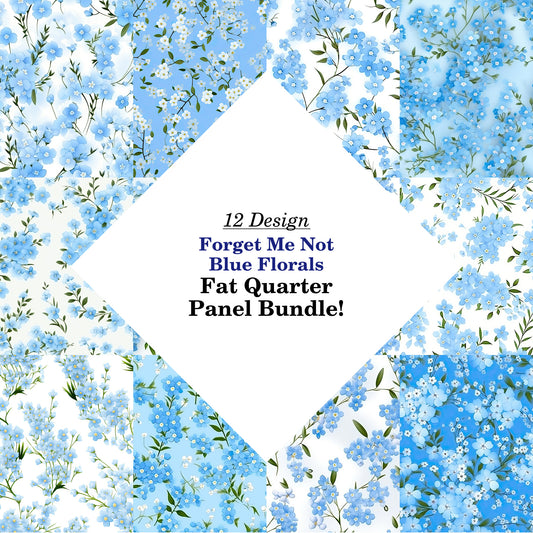 Forget Me Not Blue Florals Fat Quarter Bundle