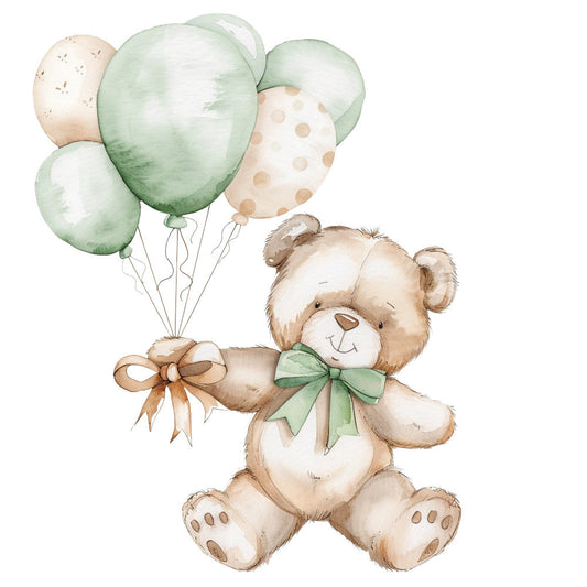 Nursery Teddy Bear Fabric Panel 6