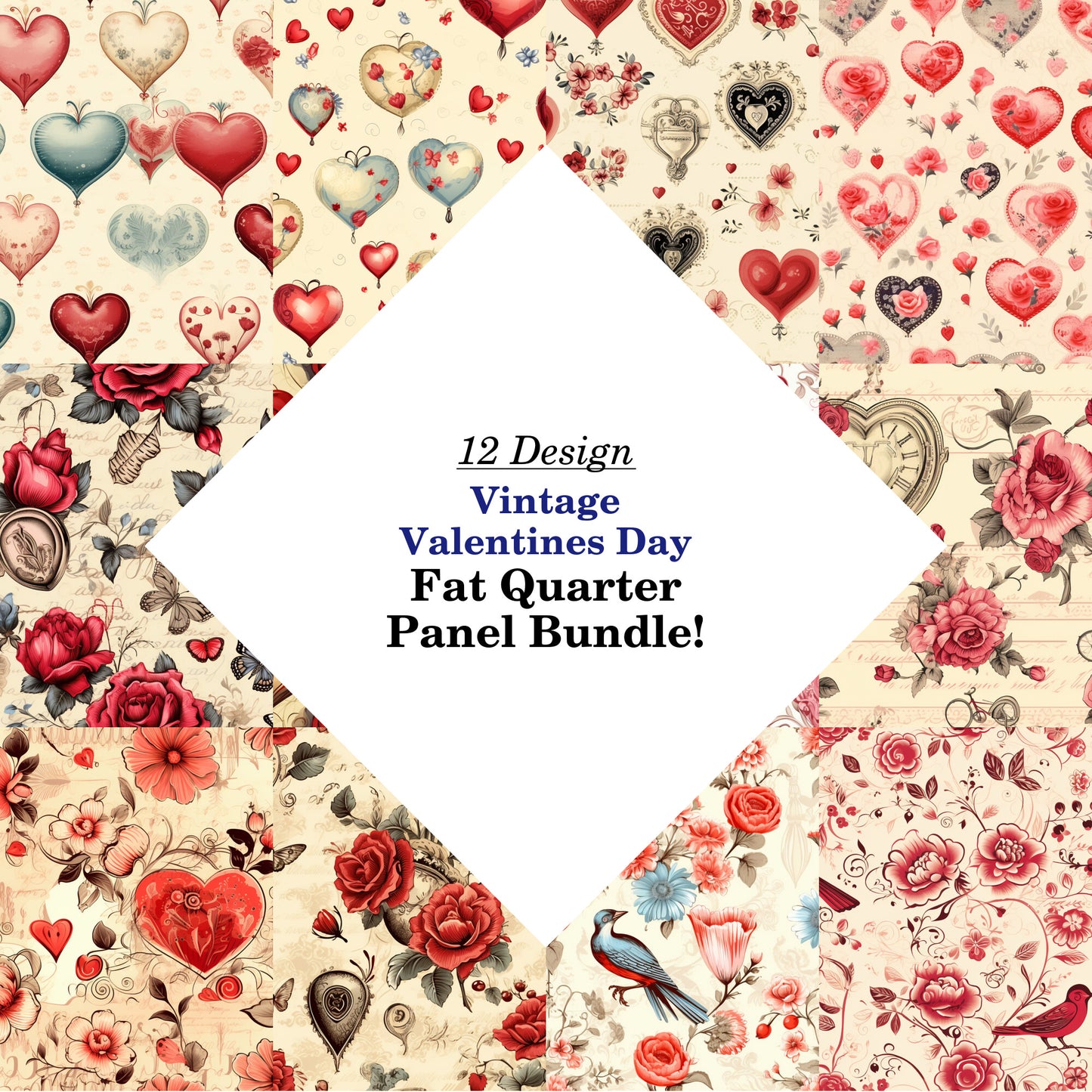 Vintage Valentines Day Fat Quarter Bundle