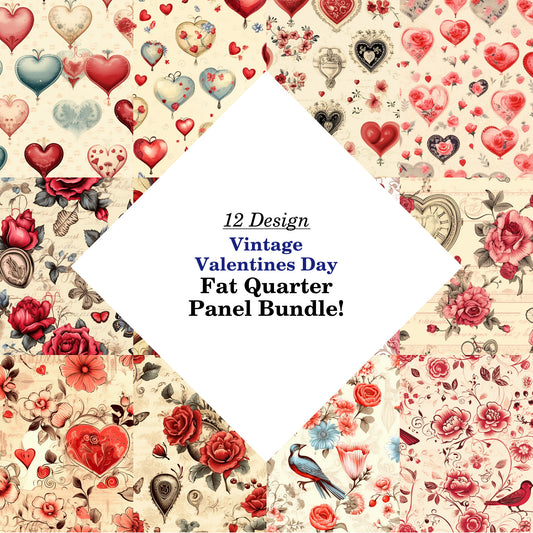 Vintage Valentines Day Fat Quarter Bundle