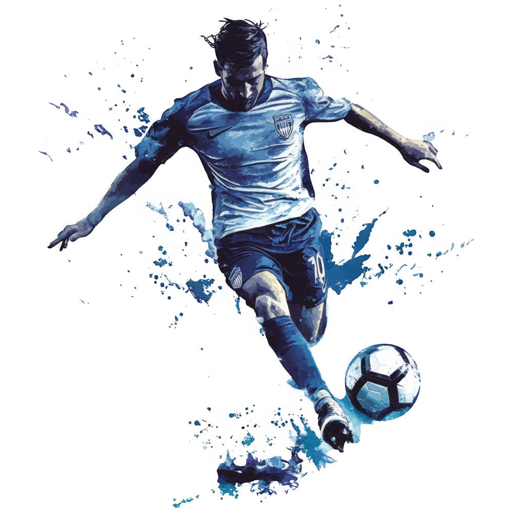 Watercolor Soccer Fabric Panel 6