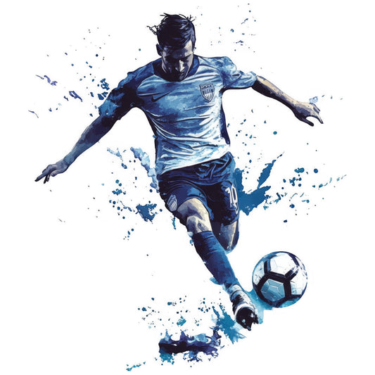 Watercolor Soccer Fabric Panel 6