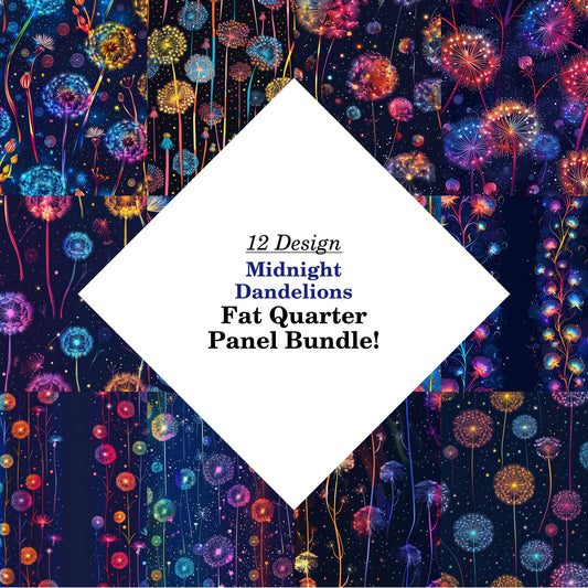 Midnight Dandelions Fat Quarter Bundle