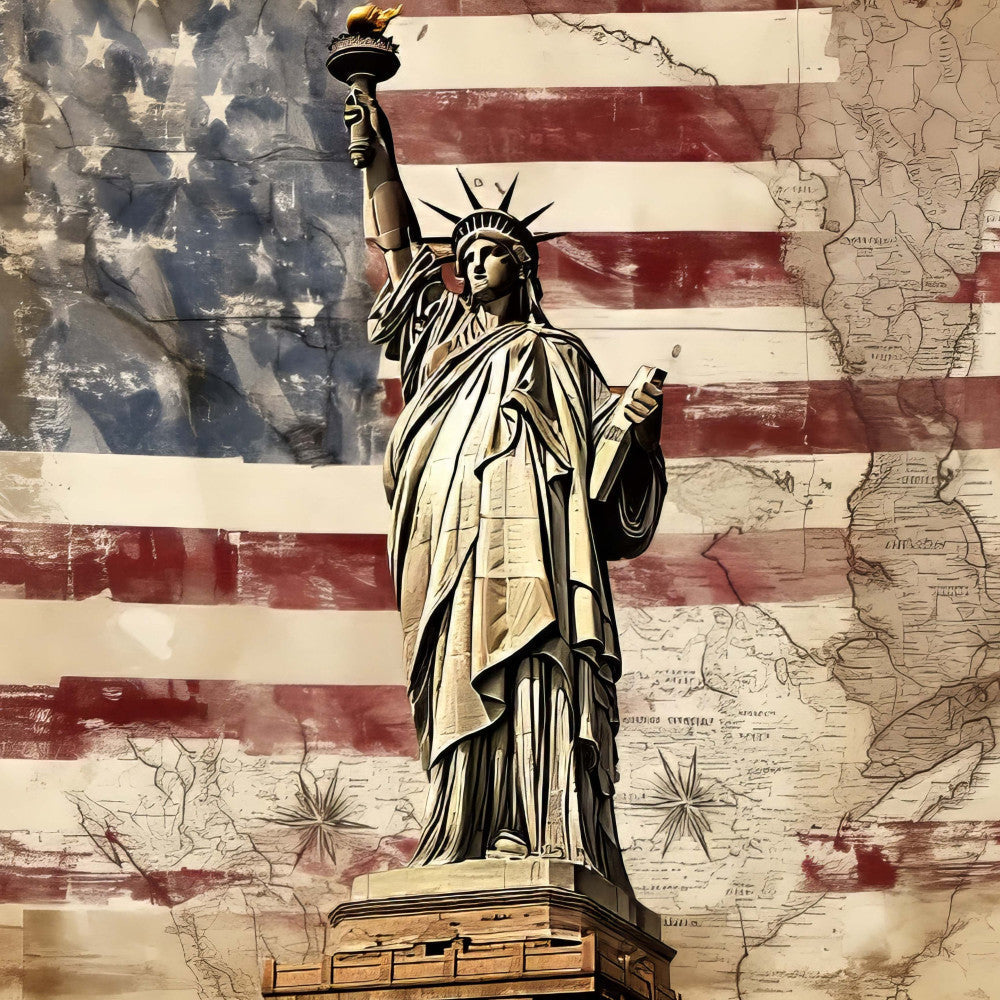 Vintage Patriotic Fabric Panel 7