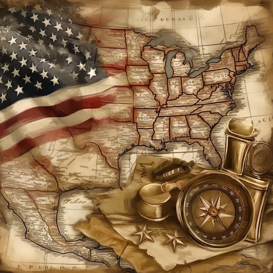 Vintage Patriotic Fabric Panel 22