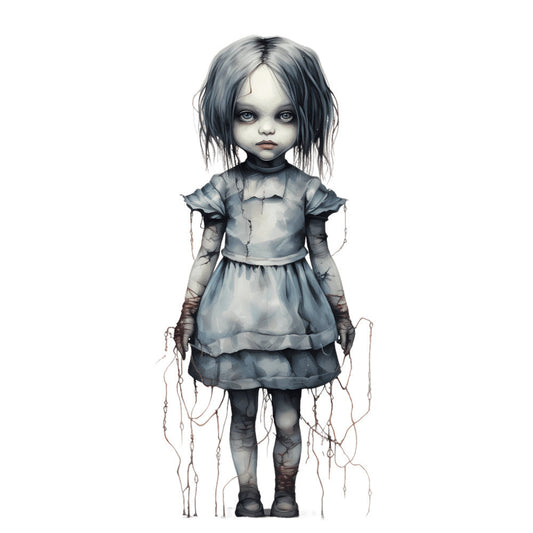 Creepy Horror Evil Dolls Fabric Panel 11