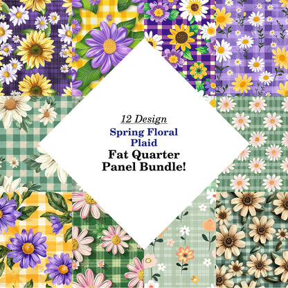 Spring Floral Plaid Fat Quarter Bundle