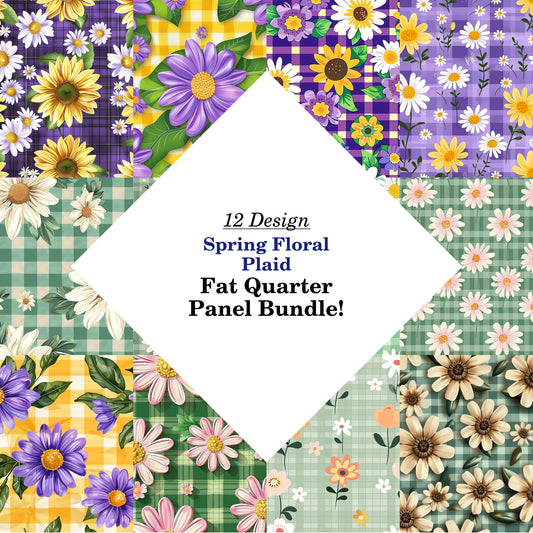 Spring Floral Plaid Fat Quarter Bundle