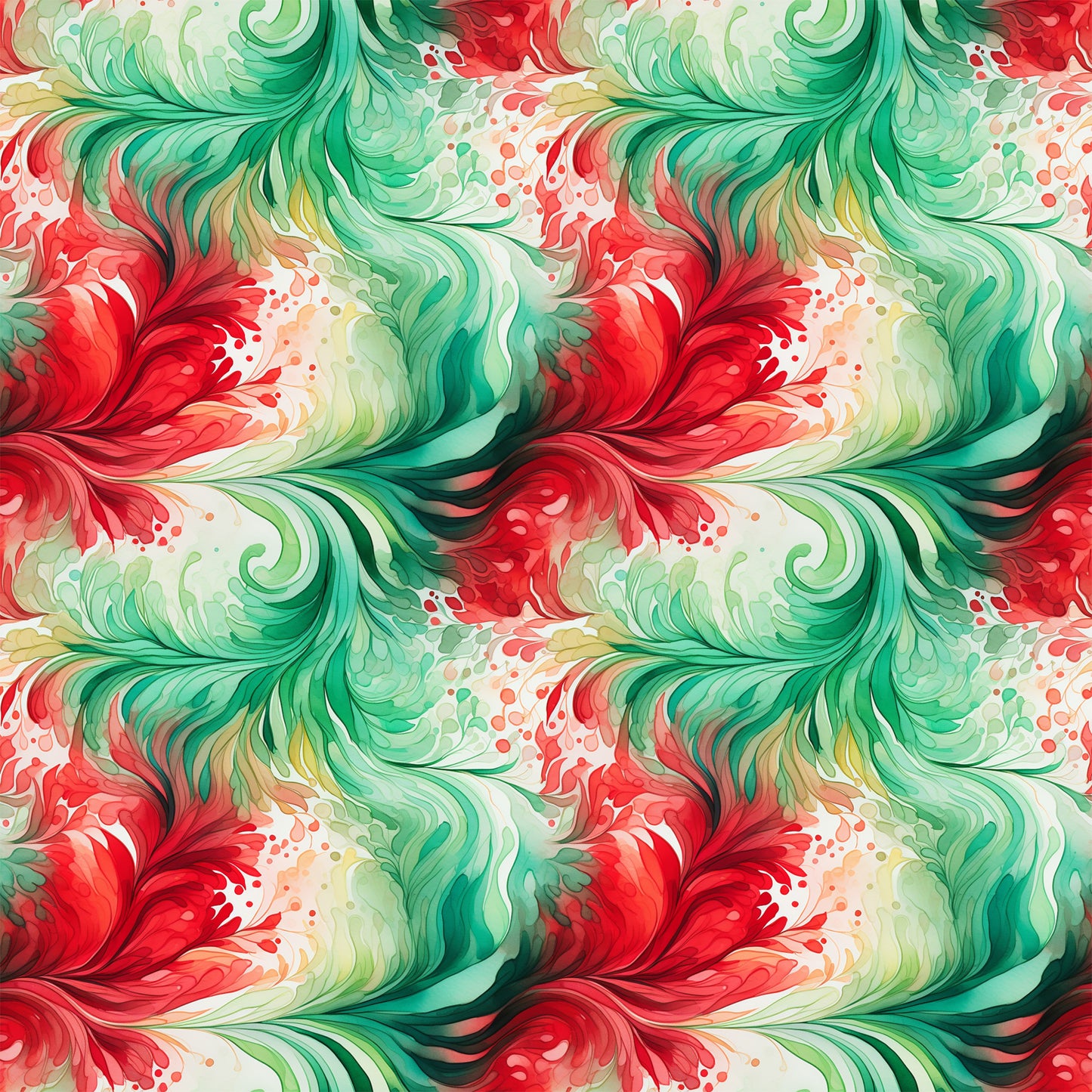 watercolor, christmas swirls, red, green, emerald, coral, flowing pattern, abstract swirls, holiday fabric, quilting cotton, seamless repeat, fluid design, festive colors, watercolor effect, organic curves, christmas themed, cotton fabric, decorative swirls, holiday crafting