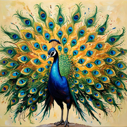 Peacock Spreading Wings Fabric Panel 1