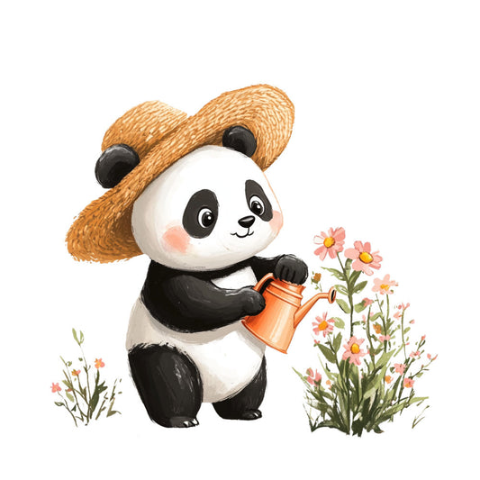 Cute Panda Bears Fabric Panel 1