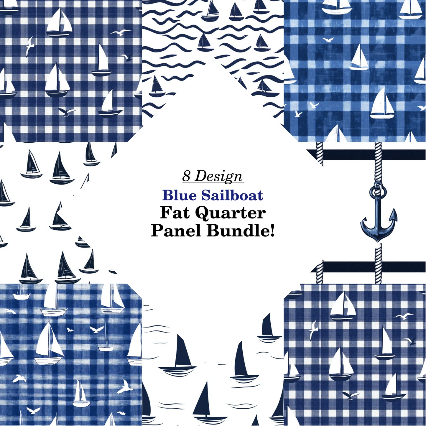 Blue Sailboat Fat Quarter Bundle
