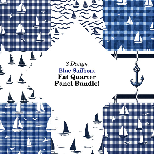 Blue Sailboat Fat Quarter Bundle