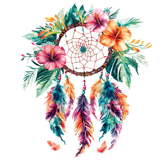Floral Dreamcatcher Fabric Panel 3