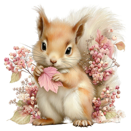 Whimsical Summer Squirrel Fabric Panel 9