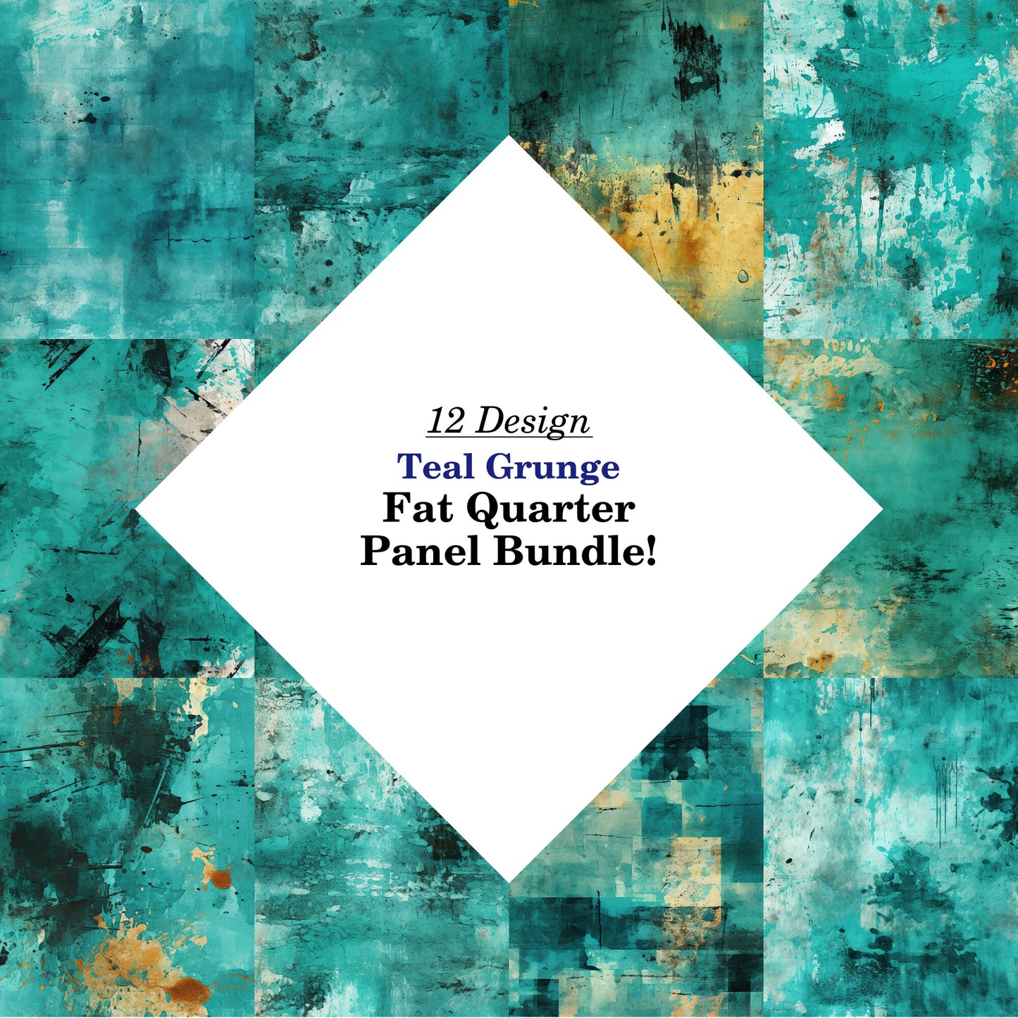 Teal Grunge Fat Quarter Bundle