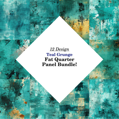 Teal Grunge Fat Quarter Bundle