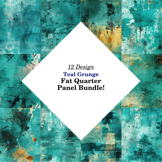 Teal Grunge Fat Quarter Bundle