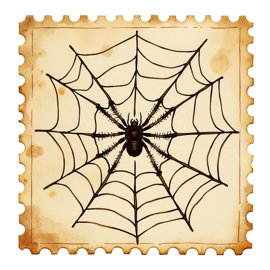 Halloween Postage Stamps Fabric Panel 16