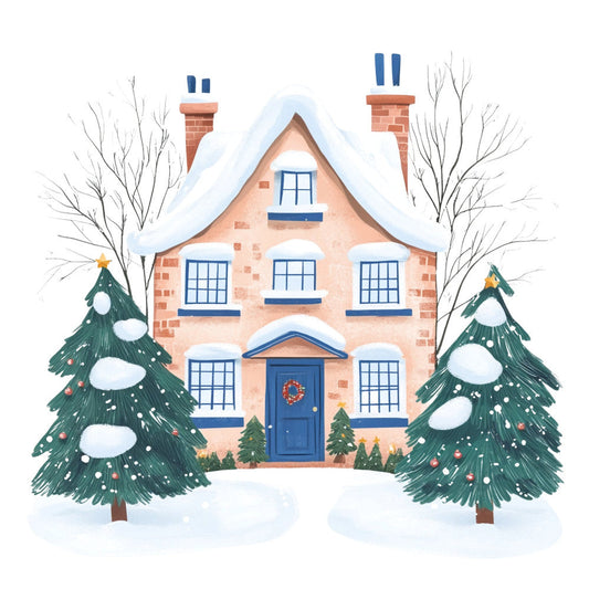Whimsical Christmas House Fabric Panel 5