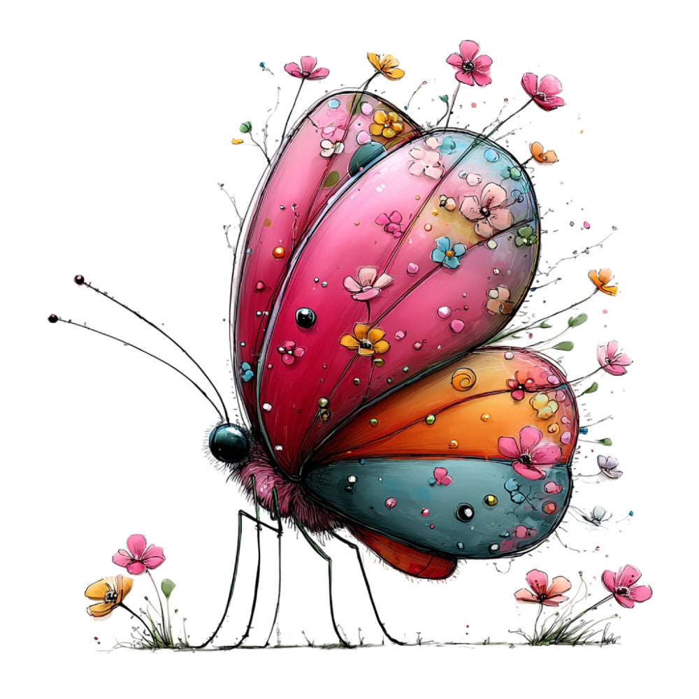 Whimsical Summer Butterfly Fabric Panel 14