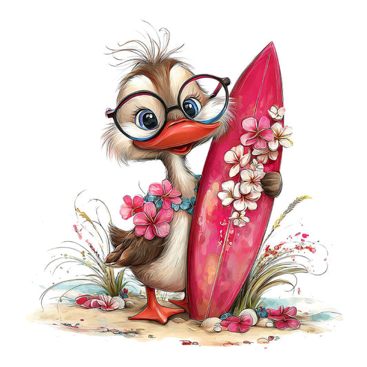 Whimsical Summer Goose Fabric Panel 8