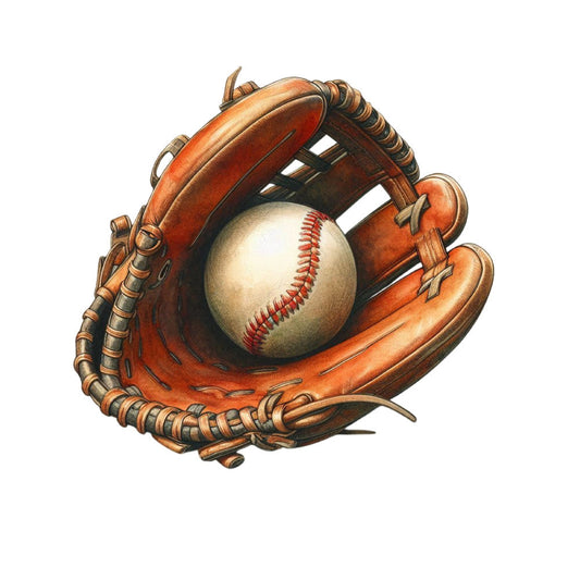 Watercolor Softball Fabric Panel 7