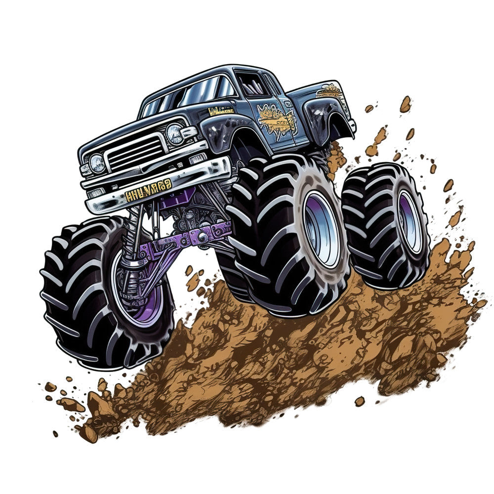 Monster Truck Crushes Fabric Panel 6