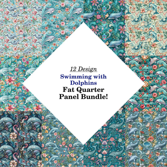 Swimming with Dolphins Fat Quarter Bundle