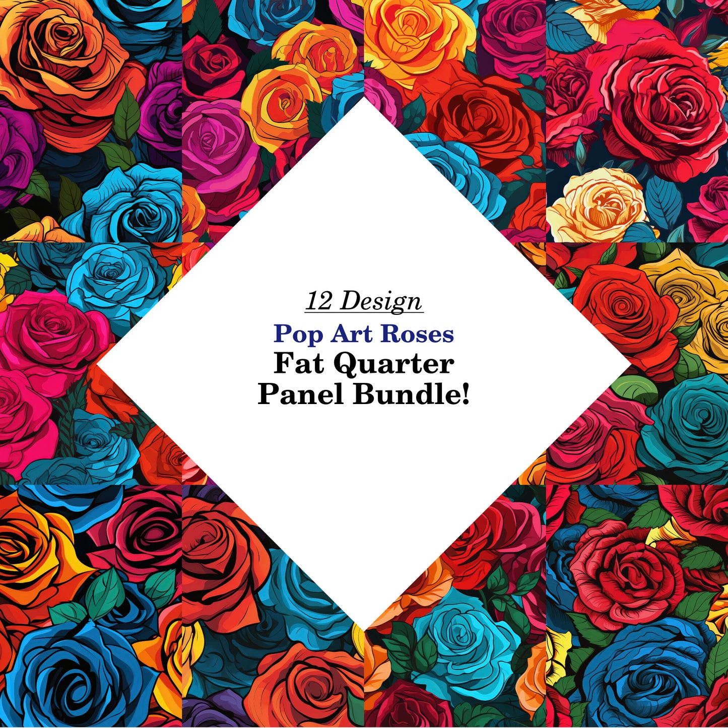 Pop Art Roses Fat Quarter Bundle