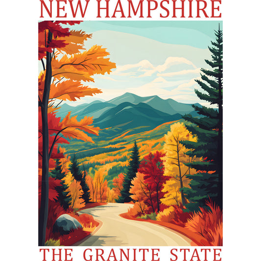 US State Poster Fabric Panel 34