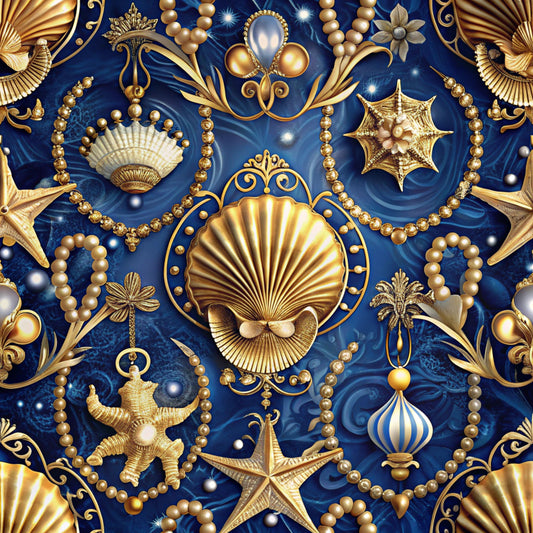 Magical Sea Pattern 4 Quilting Cotton Fabric