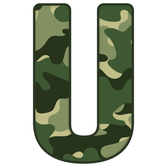 Green Camo Alphabet Fabric Panel 13