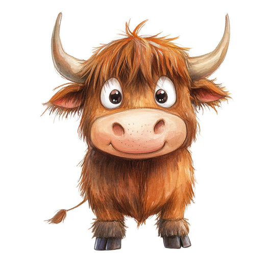 Adorable Highland Cow Fabric Panel 1