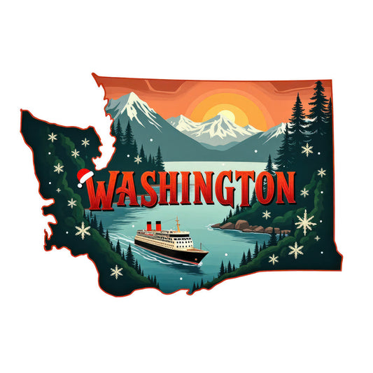 Christmas US States Fabric Panel 4
