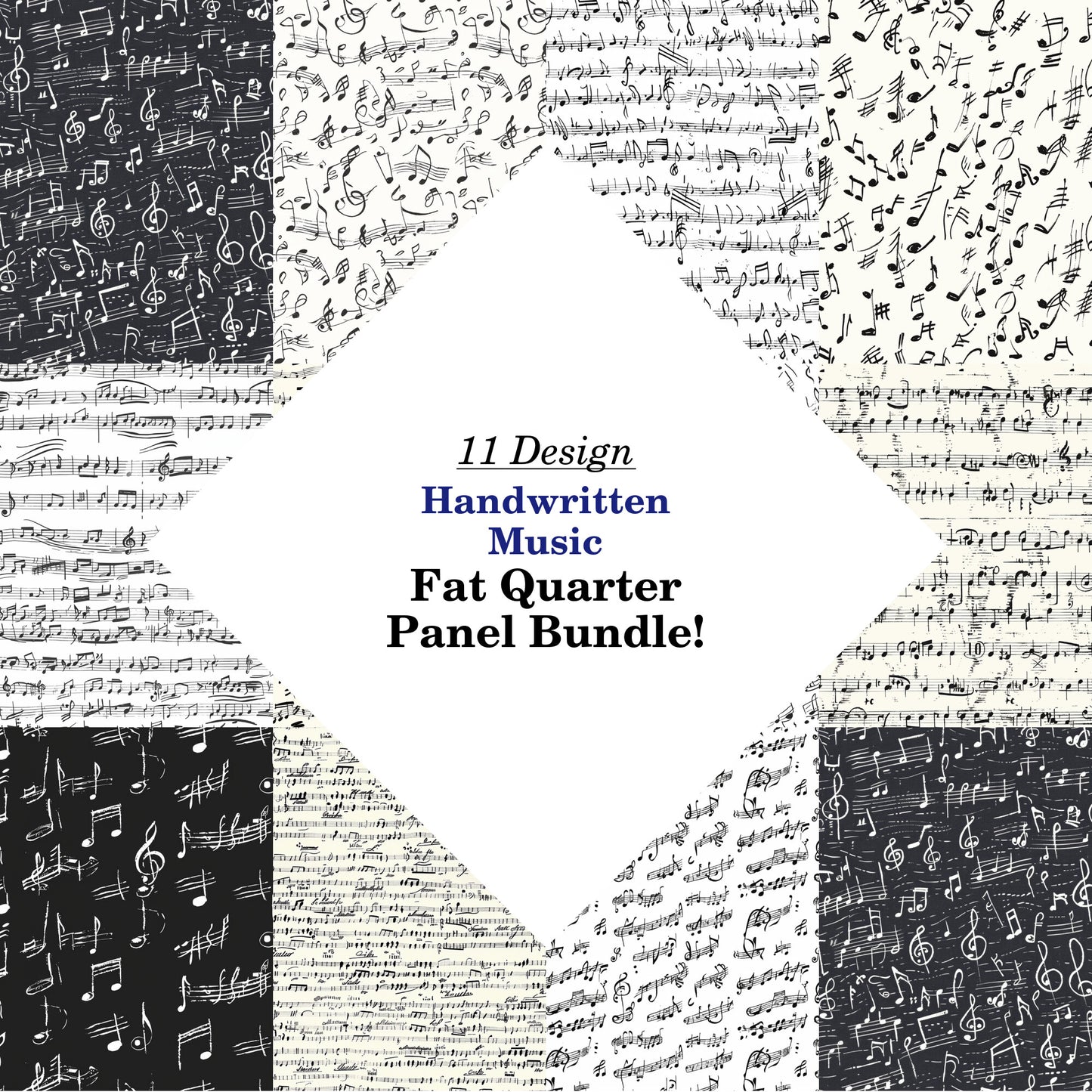 Handwritten Music Fat Quarter Bundle