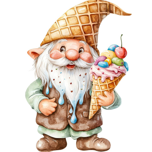Ice Cream Gnome Fabric Panel 6