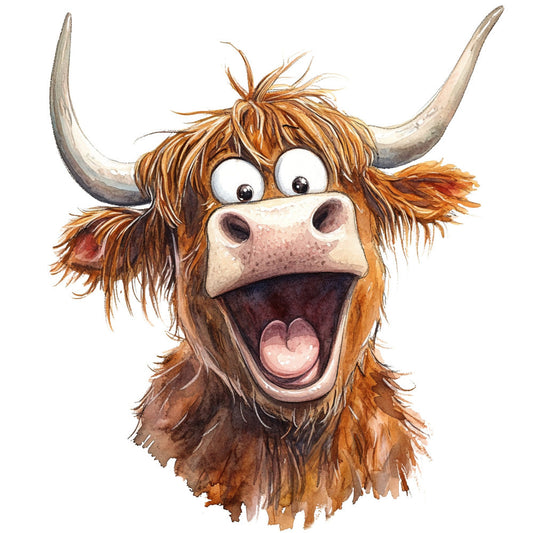 Adorable Highland Cow Fabric Panel 12