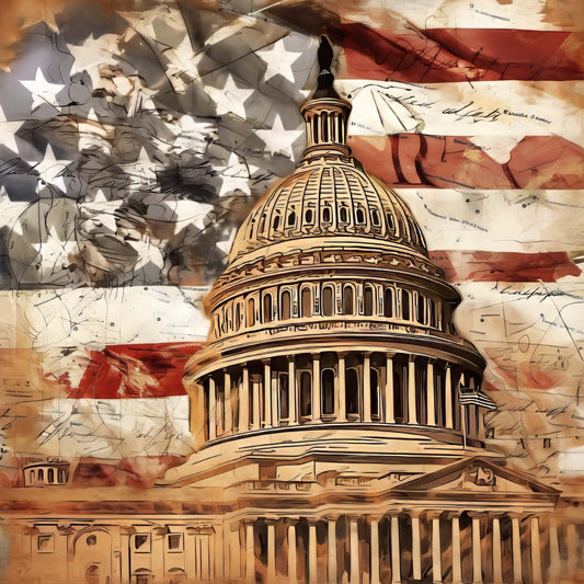 Vintage Patriotic Fabric Panel 13
