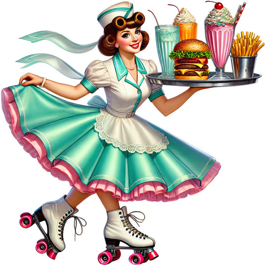 50s Diner Fabric Panel 8