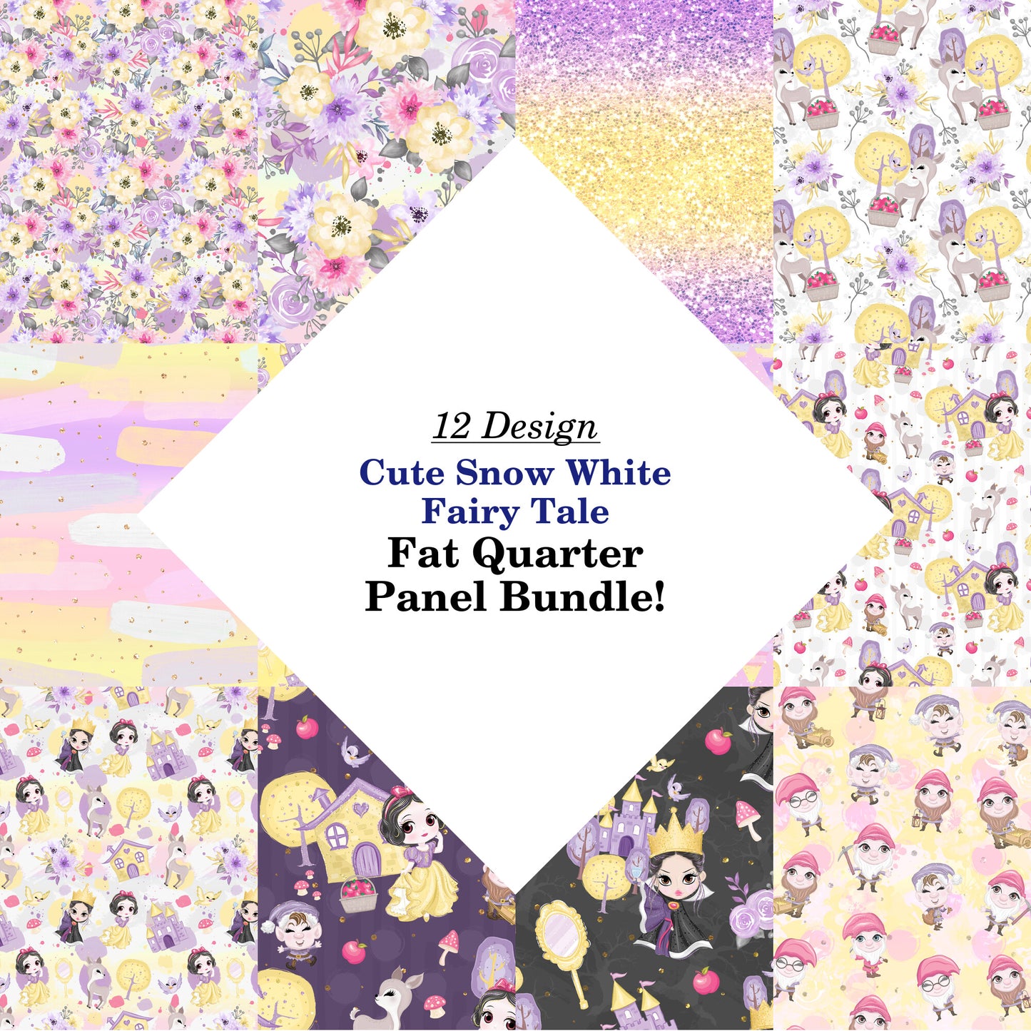Cute Snow White Fairy Tale Fat Quarter Bundle