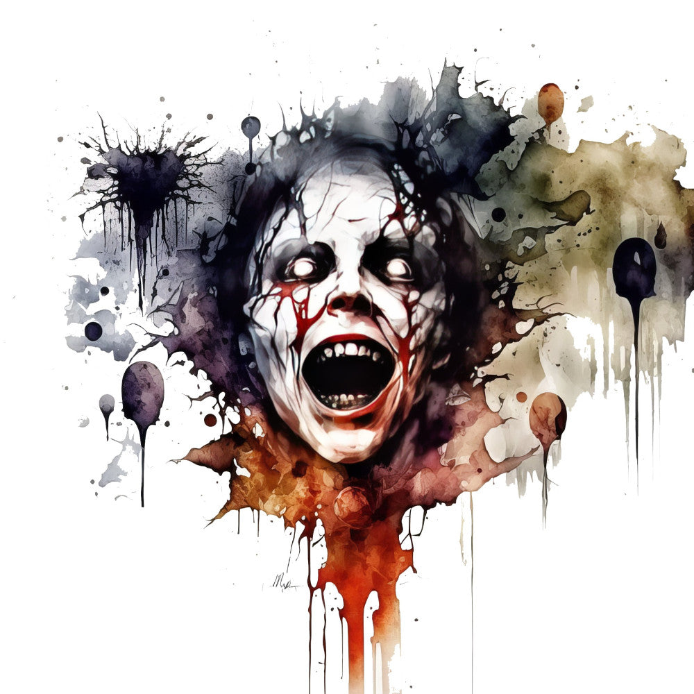 Creepy Halloween Horror Fabric Panel 34
