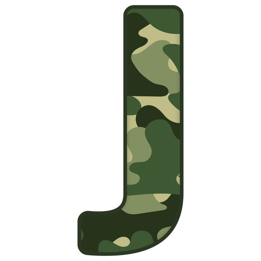 Green Camo Alphabet Fabric Panel 2
