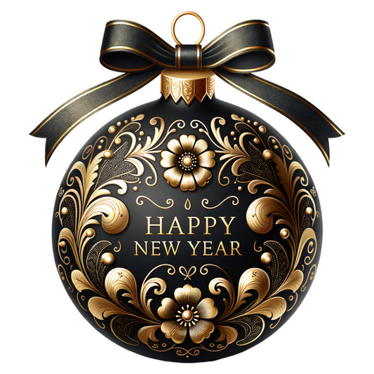 Elegant Christmas Ball Ornaments Fabric Panel 34