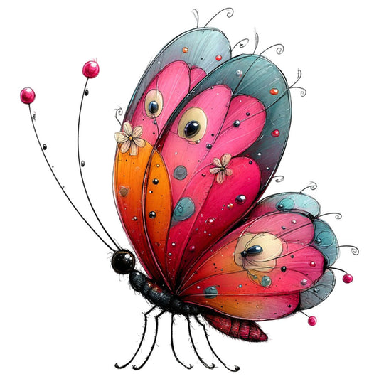 Whimsical Summer Butterfly Fabric Panel 17