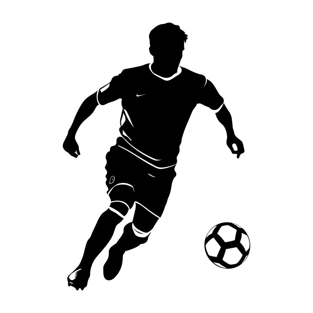Soccer Player Silhouette Fabric Panel 6