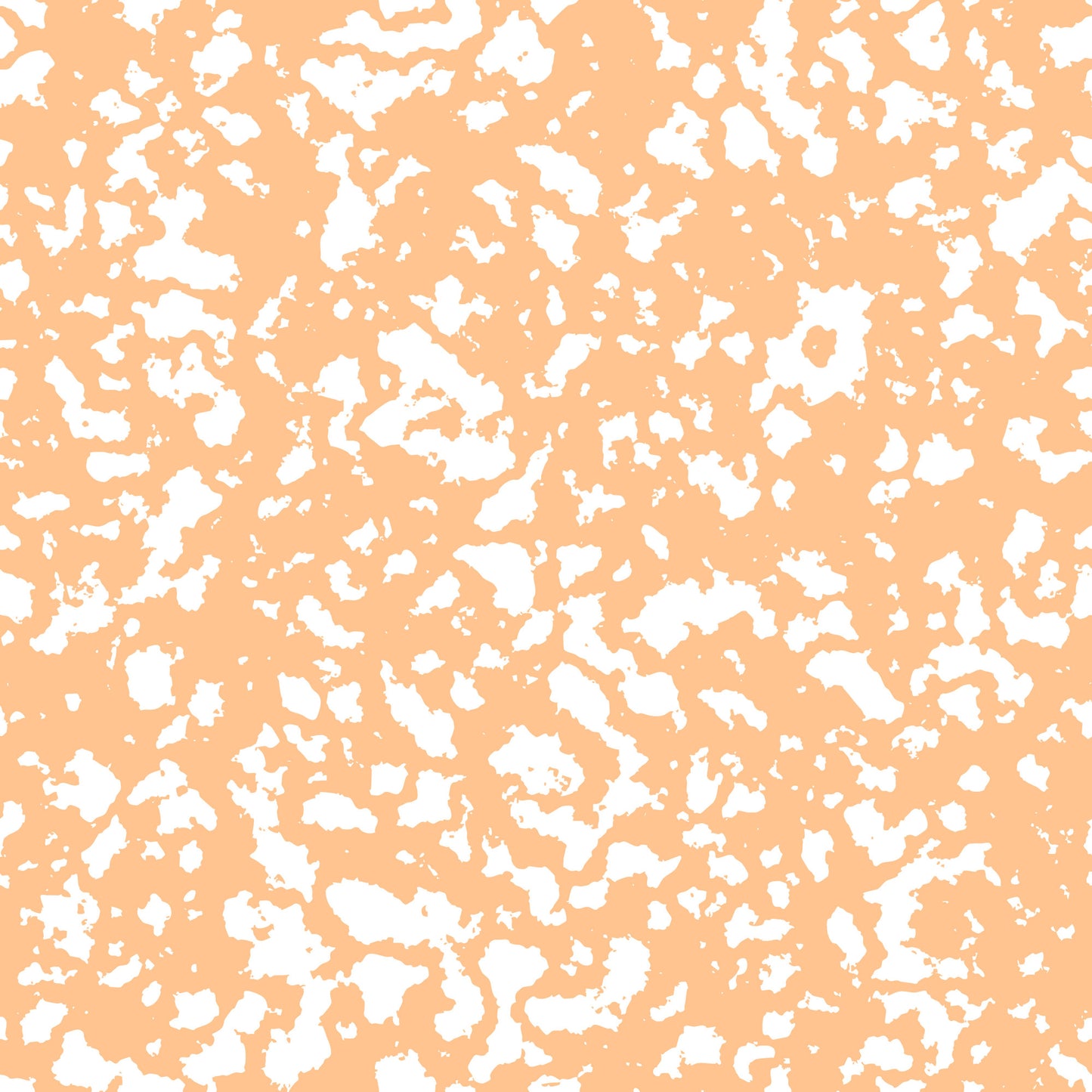 peach, orange, white, grunge pattern, distressed texture, abstract design, speckled, splatters, vintage style, weathered look, quilting cotton, fabric panel, craft material, textured background, artistic pattern, mottled surface, irregular spots, contemporary design