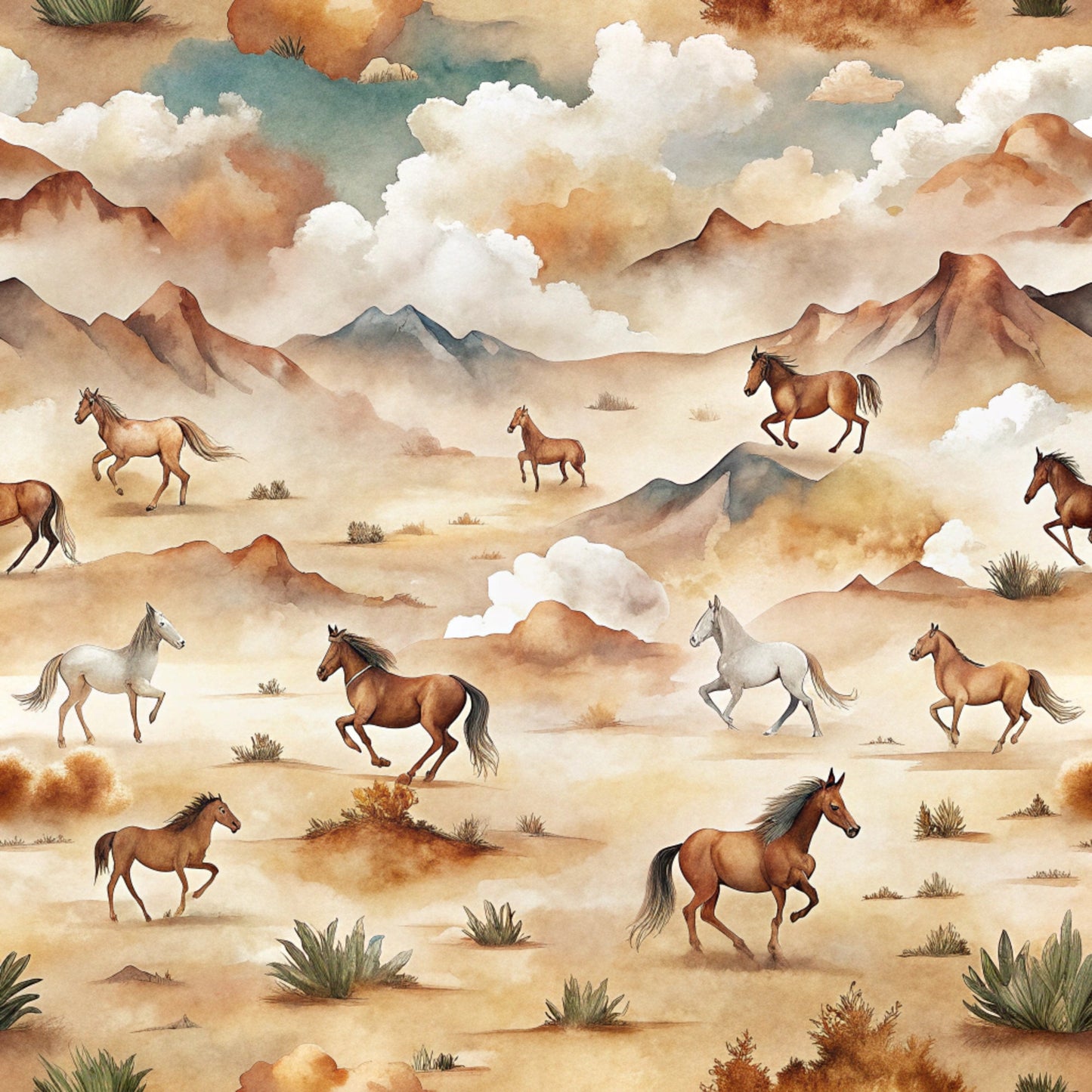 Wild Horses Pattern 8 Quilting Cotton Fabric
