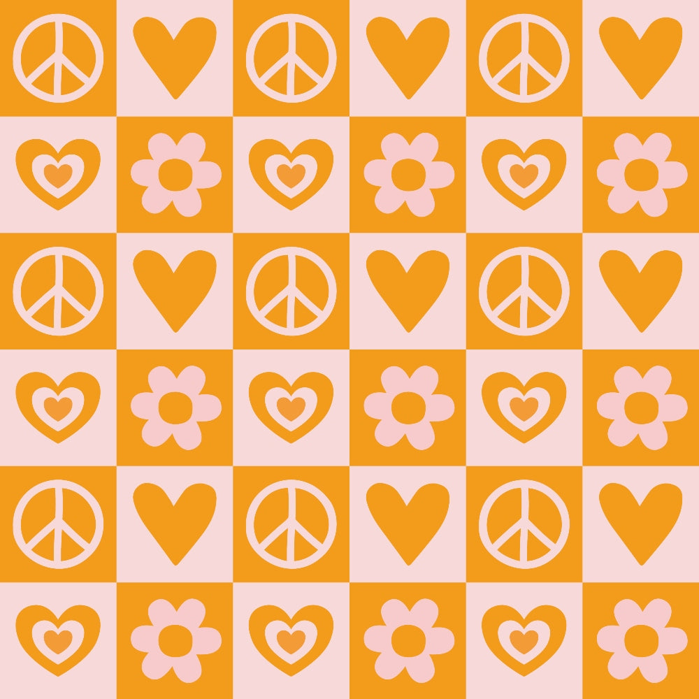Daily Deal: Groovy Peace and Love Pattern 9 Quilting Cotton Fabric - 45" x 2 Yards"
